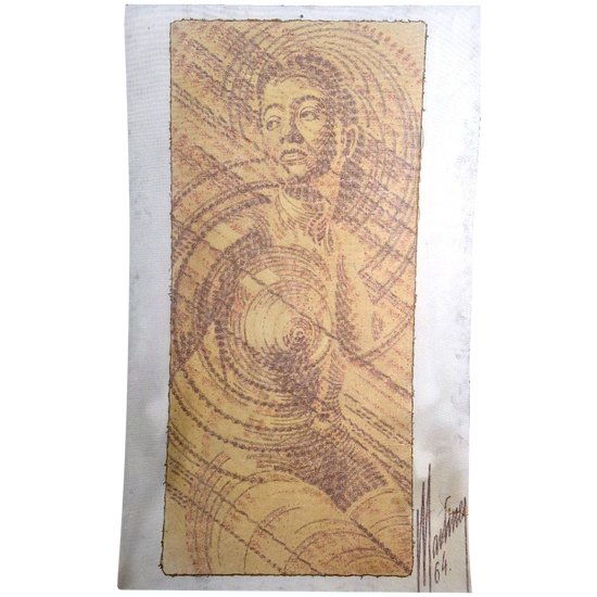 Donna In Carboncino E Sanguine Su Tessile Scuola Francese Martinez
