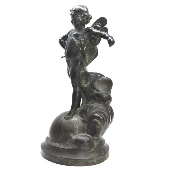Amor, Bronze, grüne Patina, spätes neunzehntes Mal
