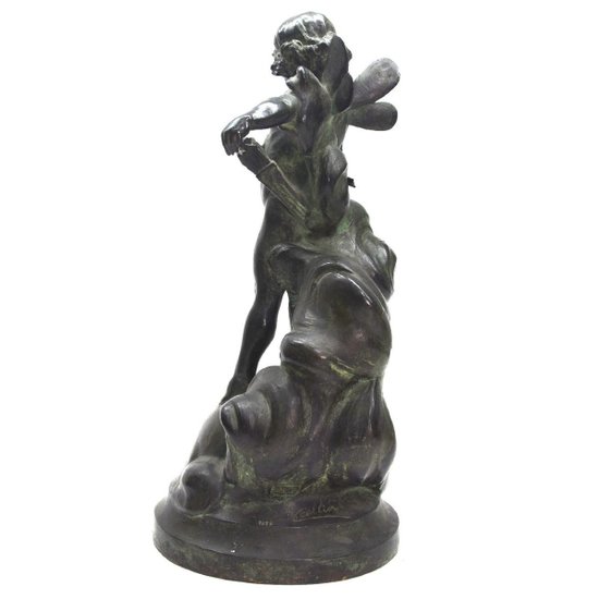 Amor, Bronze, grüne Patina, spätes neunzehntes Mal