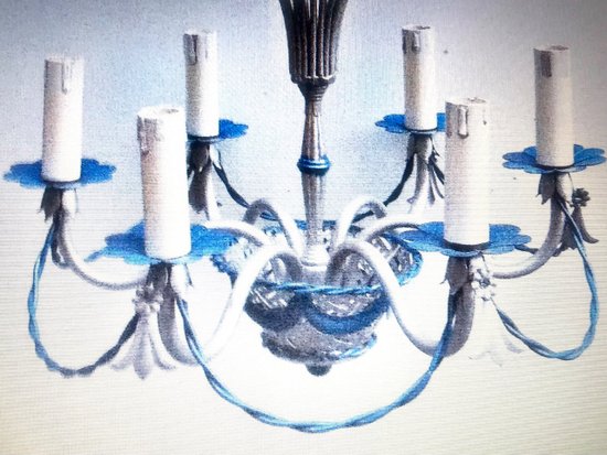 Balloon chandelier in sheet metal in the spirit of Baguès