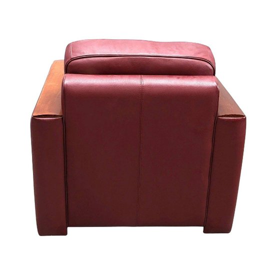 Poltrone Club in pelle Bordeaux Stile Art Déco (coppia)