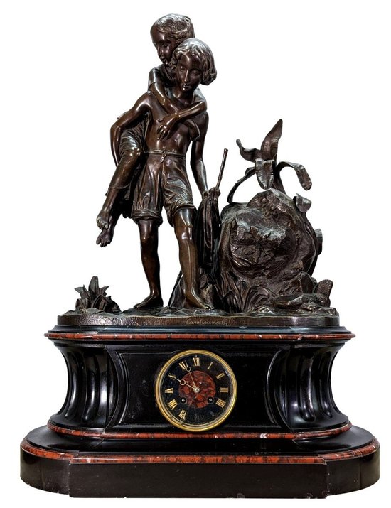 Nineteenth Bronze Trim Paul And Virginia By Charles Cumberworth