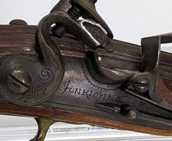 Pistola a pietra focaia da corsaro svedese del XVIII secolo