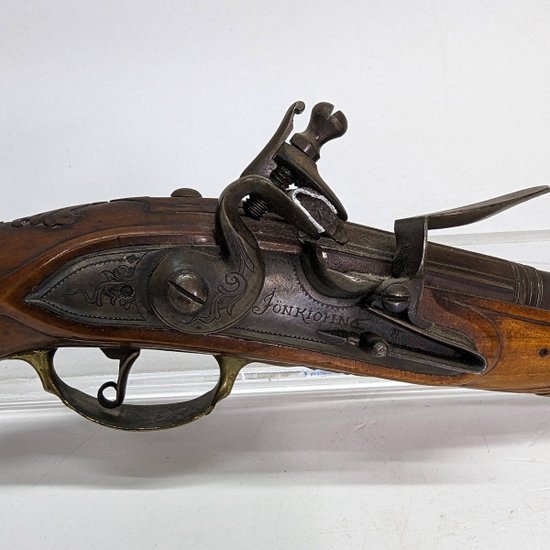 Pistola a pietra focaia da corsaro svedese del XVIII secolo