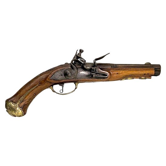 Pistola a pietra focaia da corsaro svedese del XVIII secolo