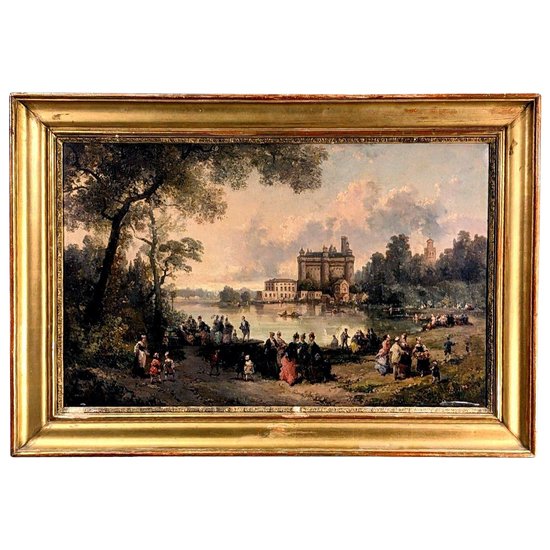 Auguste Maillet Rigon The Chateau De Pierrefonds View From The Lake