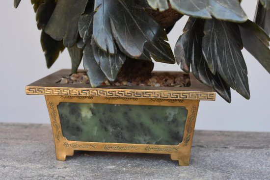 Chinese Hard Stone Flower Mantel Trim Early 20th Century