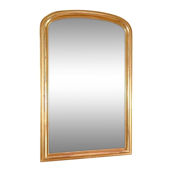 Important Gilded Mirror with Gold Leaf, Louis-Philippe Period - Mid-19th Century