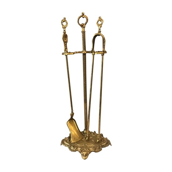 19th Century Bronze And Brass Fireplace Servant In Louis XV Style