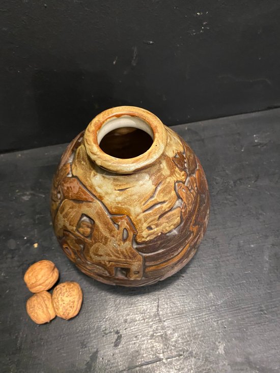 Vase en grès émaillé signé Mougin