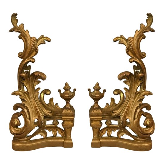 19th Century Louis XV Style Gilt Bronze Fireplace Decor