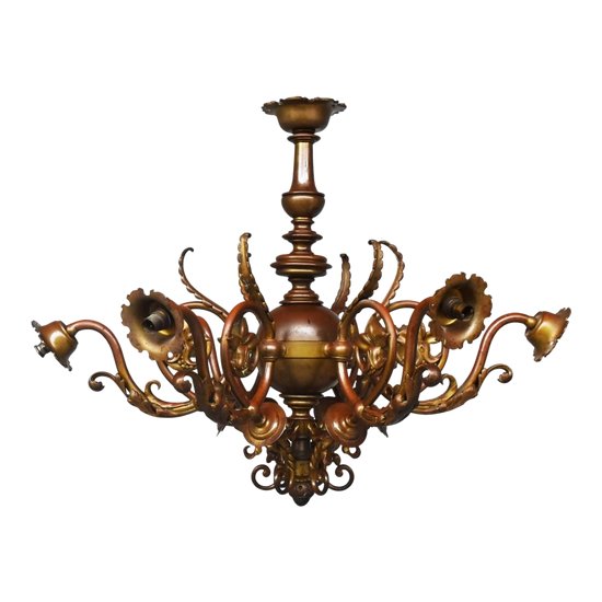 Exceptional Dutch Bronze Chandelier