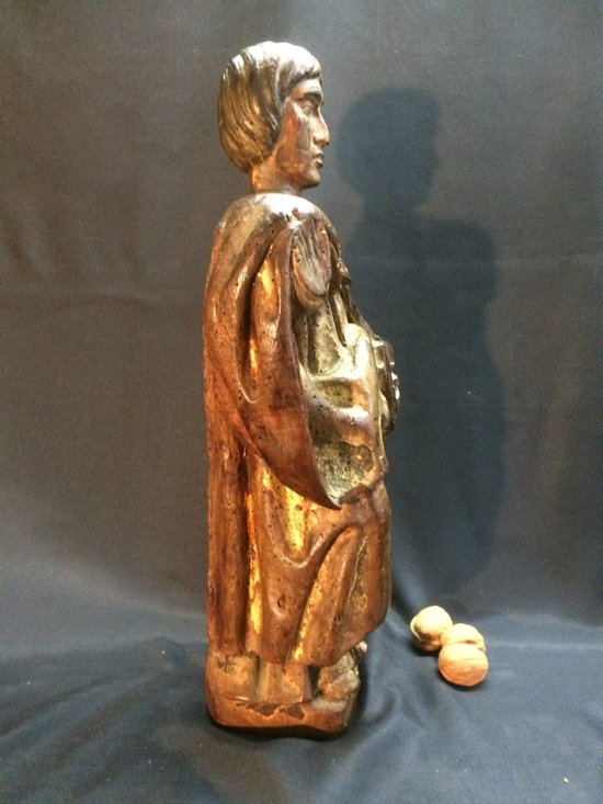 Heiliger Mann mit Buch, Statue aus dem 17. Jahrhundert
