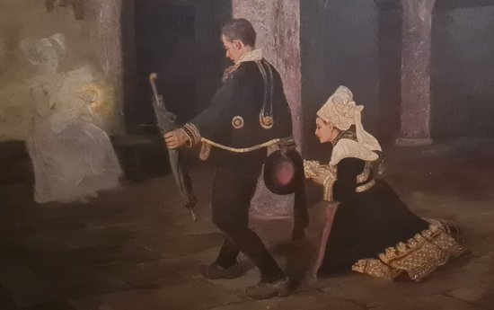 Oil On Canvas Representing A Married Couple Signed