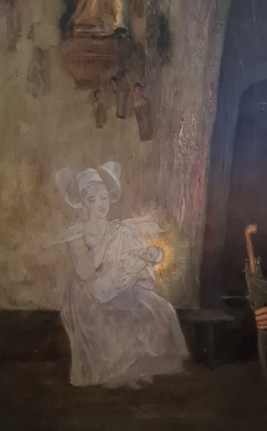 Oil On Canvas Representing A Married Couple Signed