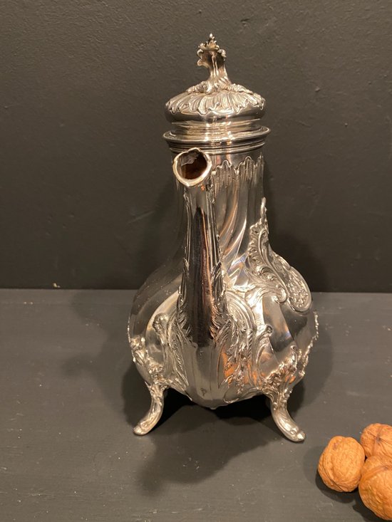 Sterling silver monogrammed teapot