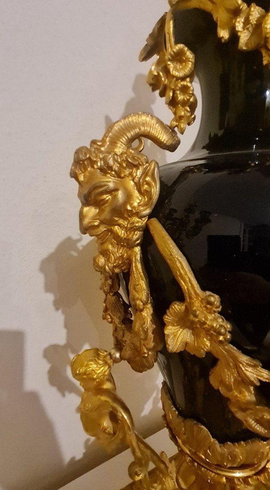 Imposing Napoleon III Bronze And Tile Mantel Trim