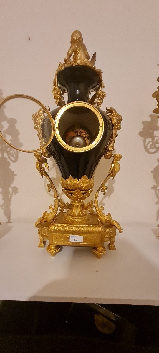 Imposing Napoleon III Bronze And Tile Mantel Trim