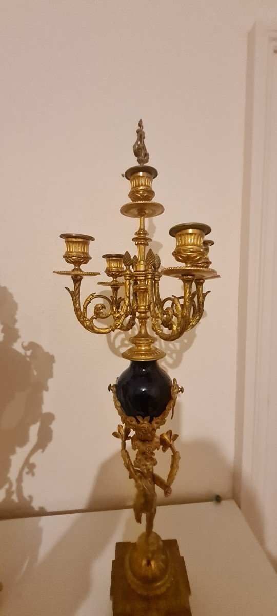 Imposing Napoleon III Bronze And Tile Mantel Trim
