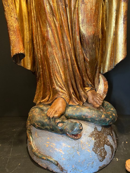 Virgin in wood from the 18th century, 99 cm high