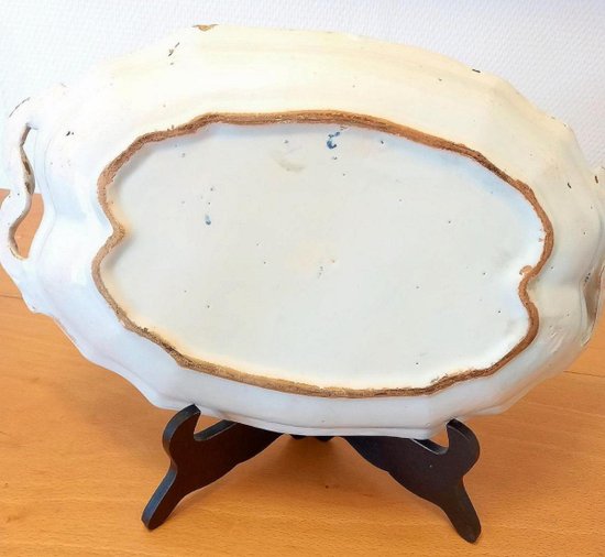 Earthenware Dish: Rouen Or Sinceny End XVIIIth Beginning XIXth Century.