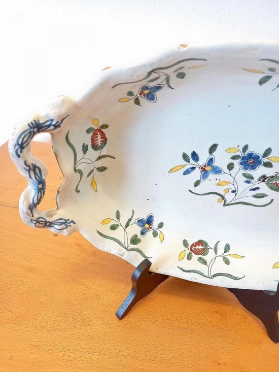 Earthenware Dish: Rouen Or Sinceny End XVIIIth Beginning XIXth Century.