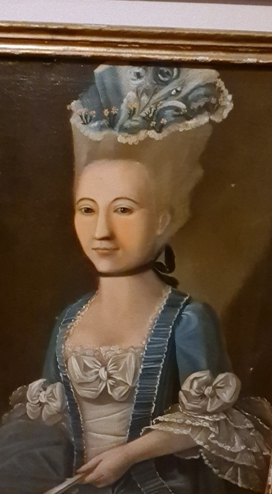 XVIII ème siècle, Portrait Huile Sur Toile d'Anne Barillot