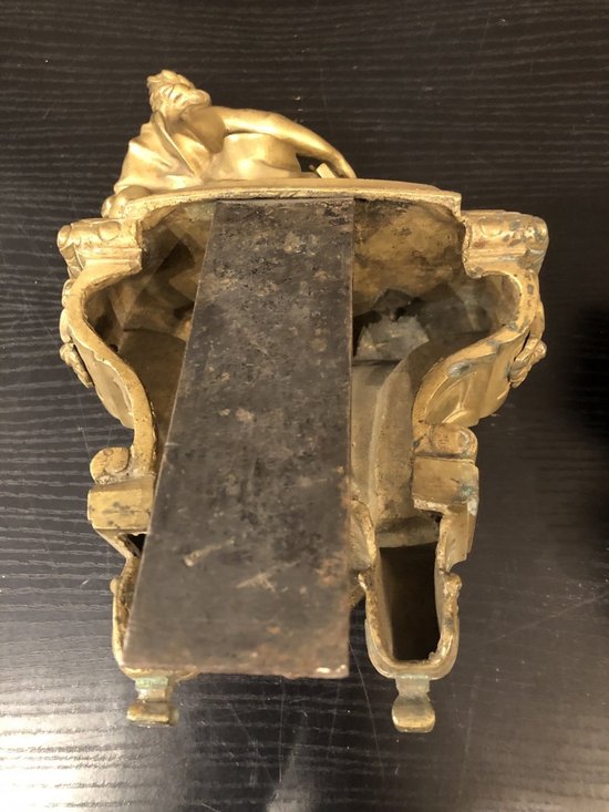 Paire de chenets ancien en bronze mat d'époque Régence 18 ème 