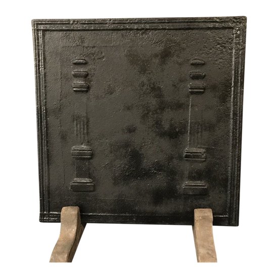 Small old cast iron fireback from the 18th century