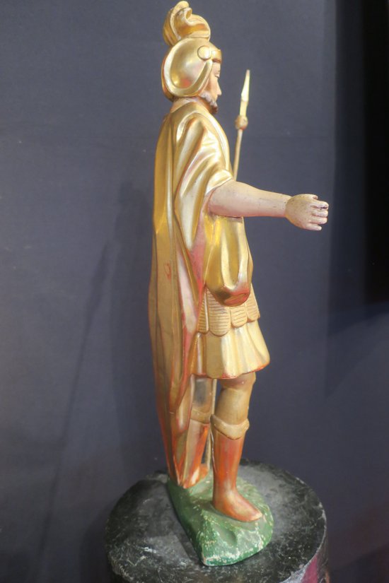 Statua in legno dorato del XVIII secolo, centurione romano