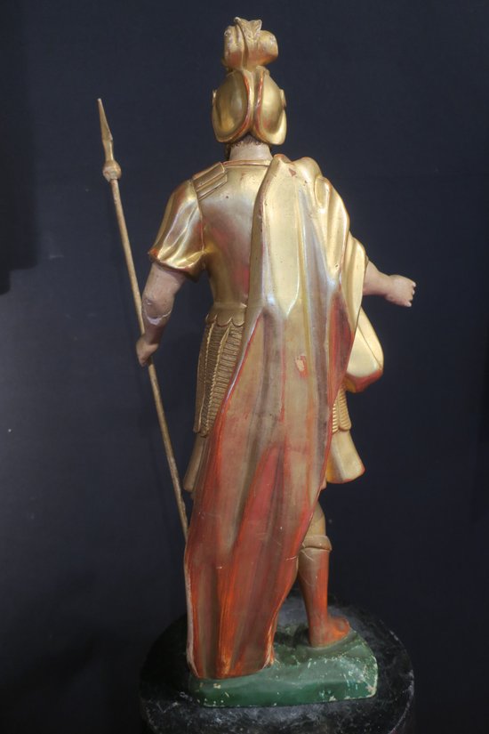 Statua in legno dorato del XVIII secolo, centurione romano