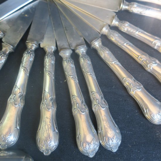 Sterling silver cutlery set, 18 place settings