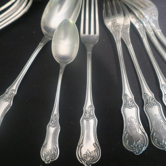 Sterling silver cutlery set, 18 place settings
