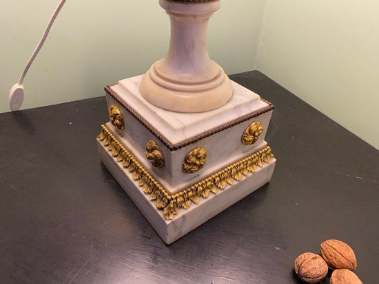 Lampe en bronze et marbre