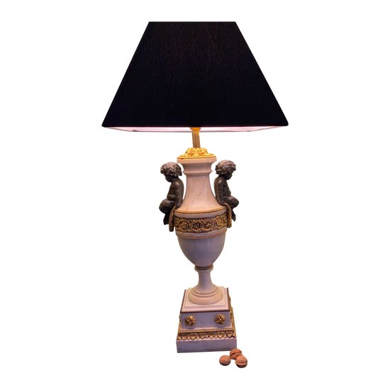 Lampe en bronze et marbre