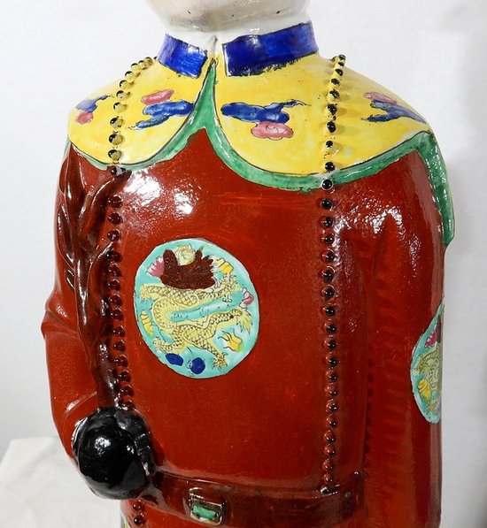 Importanti statue in maiolica “The Mandarin Dignitaries”, Cina – XX sec