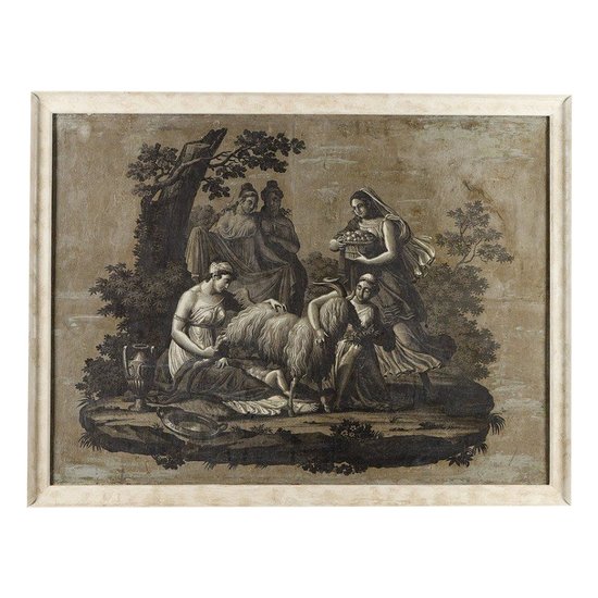 PAPIER PEINT "ZEUS NOURRI PAR LA CHÈVRE AMALTHÉE", ÉPOQUE EMPIRE