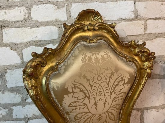 COPPIA DI SEDIE VENEZIANE IN LEGNO DORATO