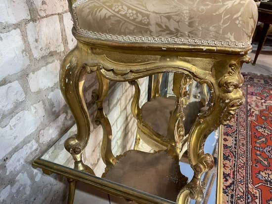 COPPIA DI SEDIE VENEZIANE IN LEGNO DORATO