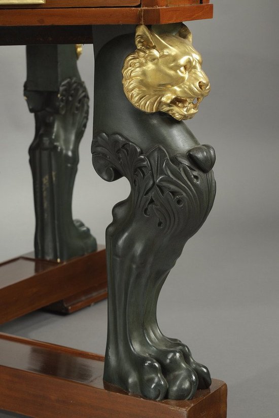 Table In Mahogany And Bronze,