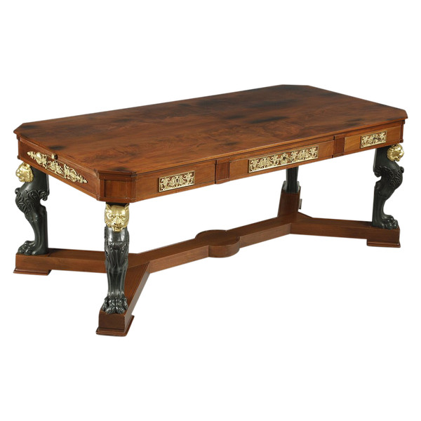 Table In Mahogany And Bronze,