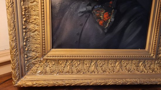XIX ème, Porträt Einer Dame Öl Auf Leinwand