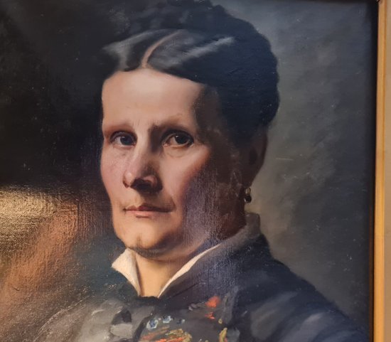XIX ème, Porträt Einer Dame Öl Auf Leinwand