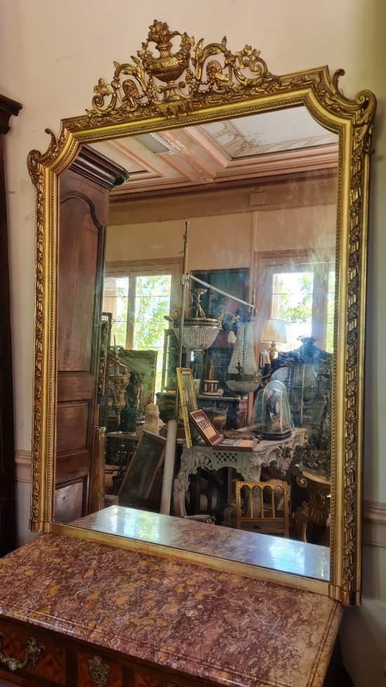 Large Gilded Wood Mirror Napoleon III