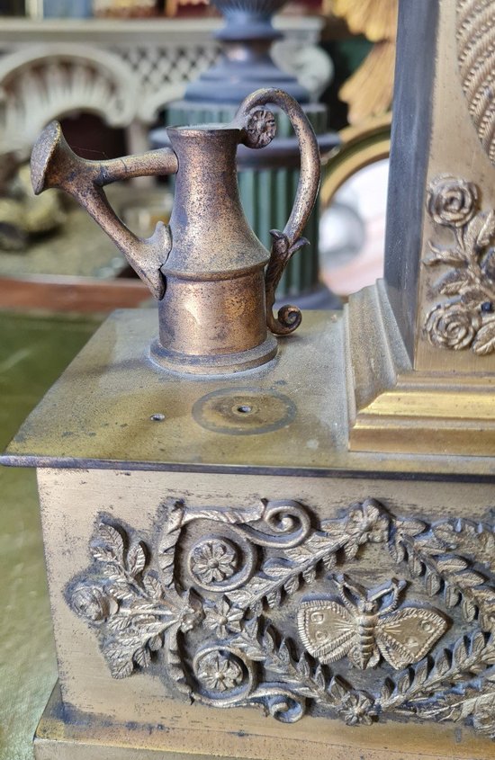 Empire Clock In Gilded Bronze 19th C