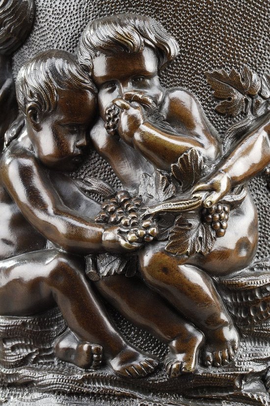 Bronze Vase Decorated With Putti Harvesters, In The Taste Of Clodion, 19th Century