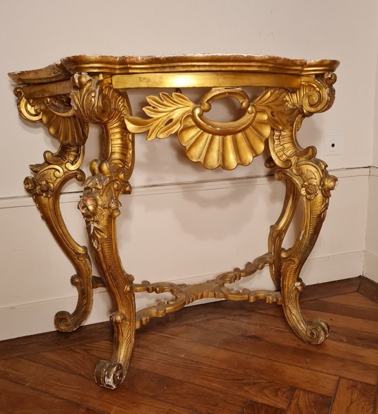 Console En Bois Doré, époque XIX ème S