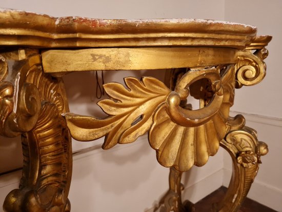 Console En Bois Doré, époque XIX ème S