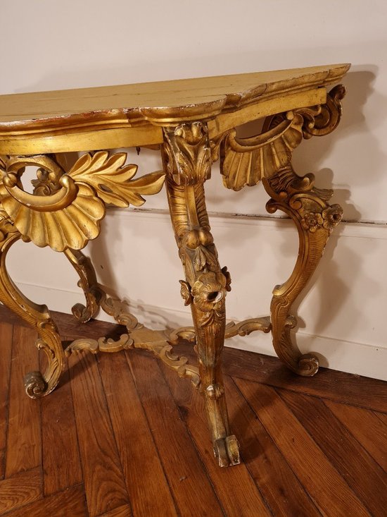 Console En Bois Doré, époque XIX ème S