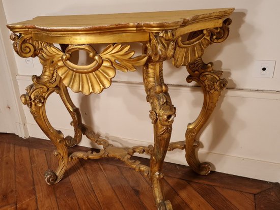 Console En Bois Doré, époque XIX ème S